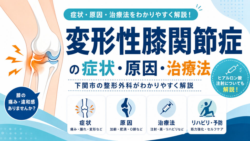 膝が痛い・水が溜まる･･･それ、変形性膝関節症かも｜症状･治療法を下関市の整形外科医が解説