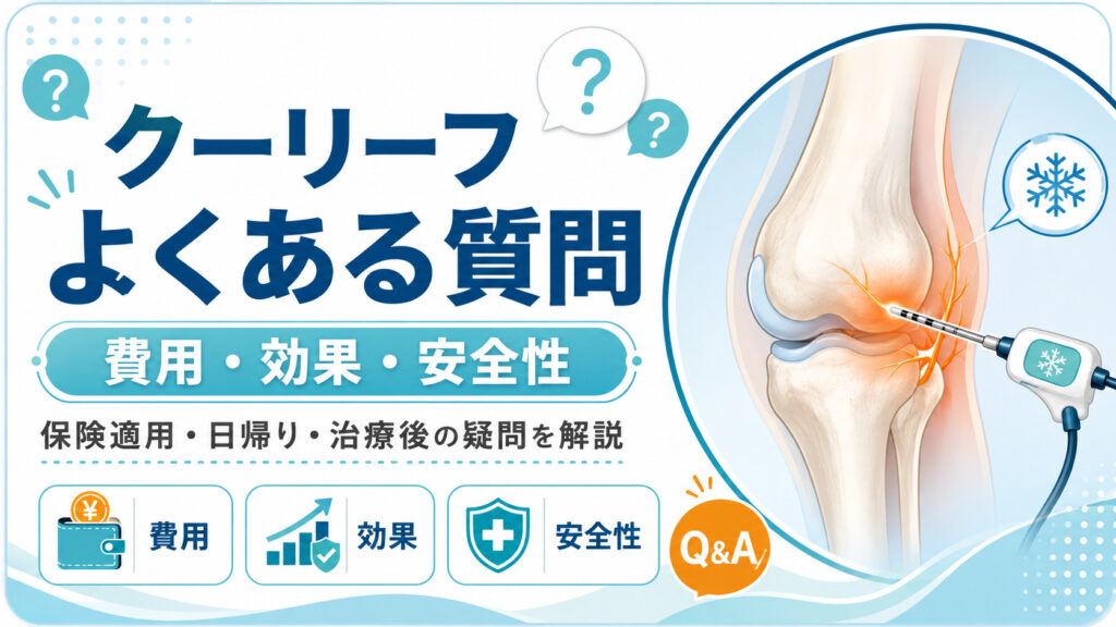 クーリーフの費用・効果・安全性｜よくある質問を整形外科専門医が解説【下関市】