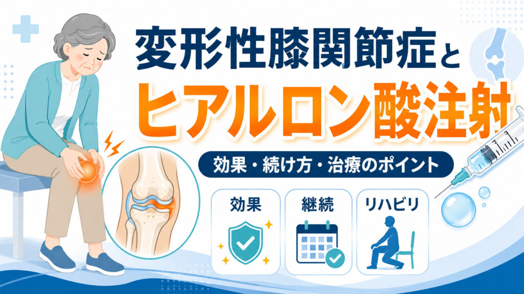 変形性膝関節症のヒアルロン酸注射｜効果・期間・回数を下関市の整形外科専門医が解説