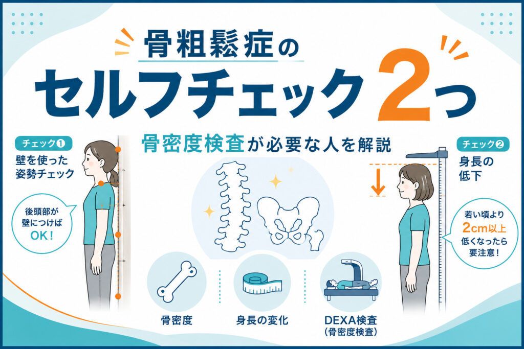骨粗鬆症のセルフチェック2つ｜下関市の整形外科医が骨密度検査を解説